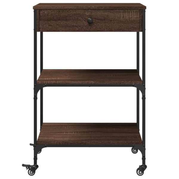 vidaXL køkkenvogn 60x48x89,5 cm konstrueret træ brun egetræsfarve