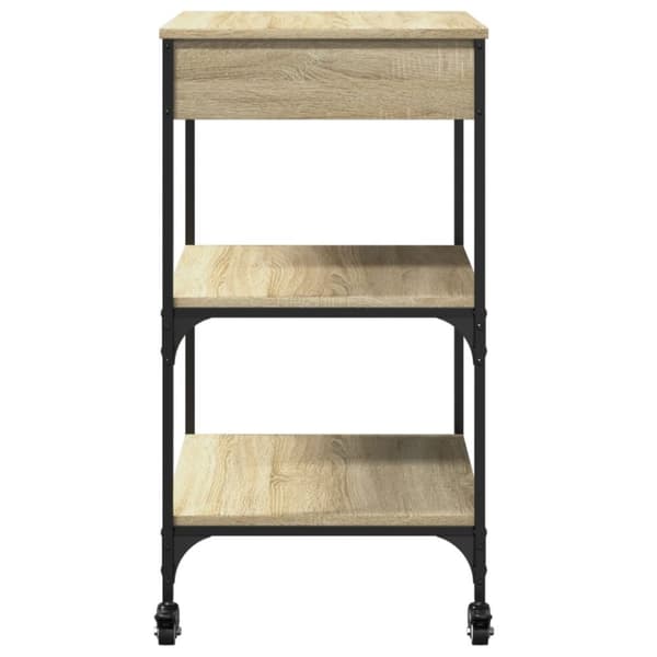 vidaXL Keittiövaunu Sonoma-tammi 60x48x89,5 cm tekninen puu