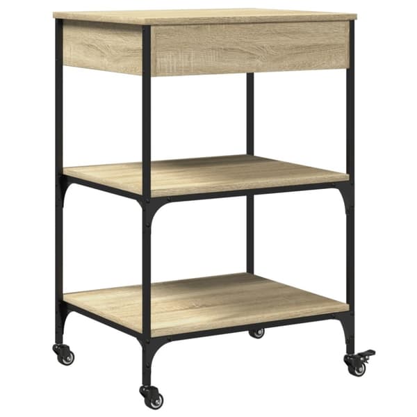 vidaXL Keittiövaunu Sonoma-tammi 60x48x89,5 cm tekninen puu