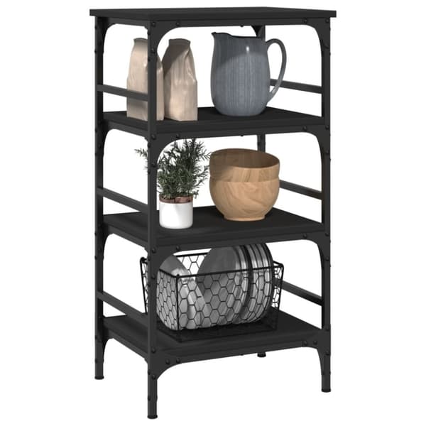 vidaXL Kjøkkentralle svart 45x35x89,5 cm konstruert tre