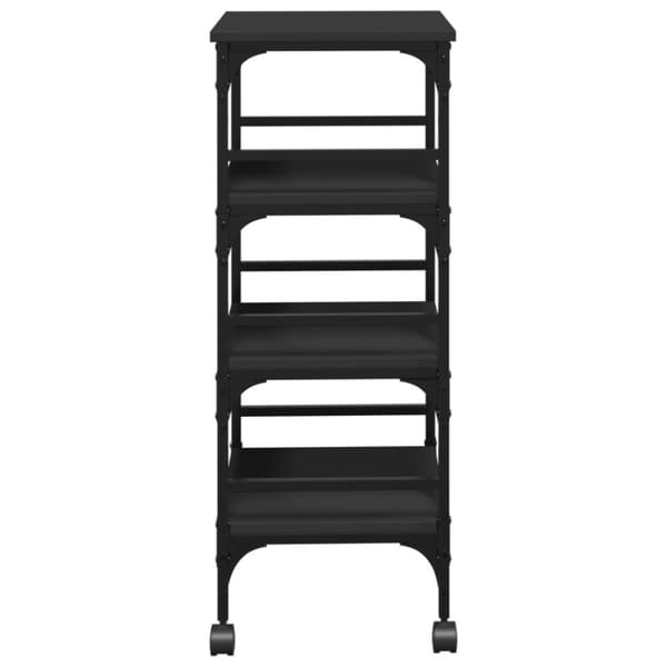 vidaXL Kjøkkentralle svart 45x35x89,5 cm konstruert tre
