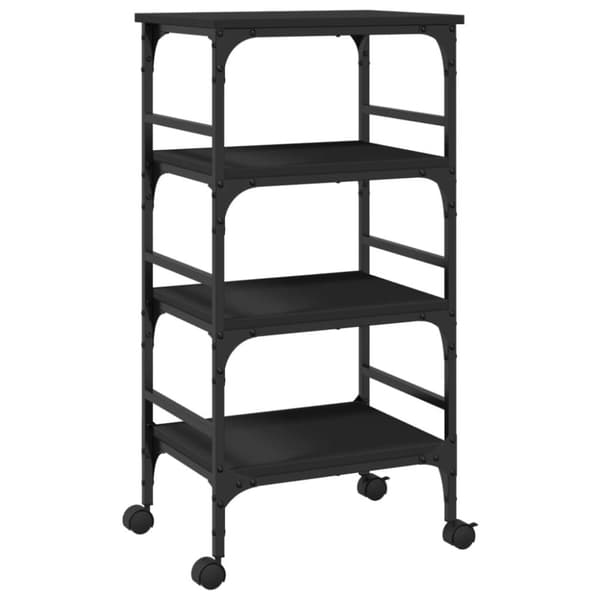 vidaXL Kjøkkentralle svart 45x35x89,5 cm konstruert tre