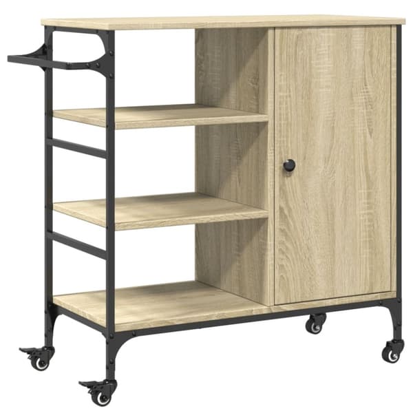 vidaXL Keittiövaunu Sonoma-tammi 87,5x38,5x84,5 cm tekninen puu