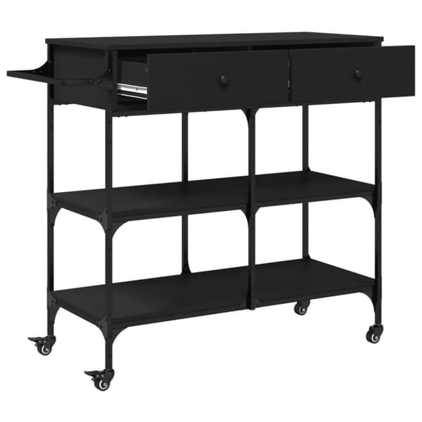vidaXL Köksvagn svart 105x42x95 cm konstruerat trä