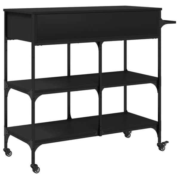 vidaXL Köksvagn svart 105x42x95 cm konstruerat trä