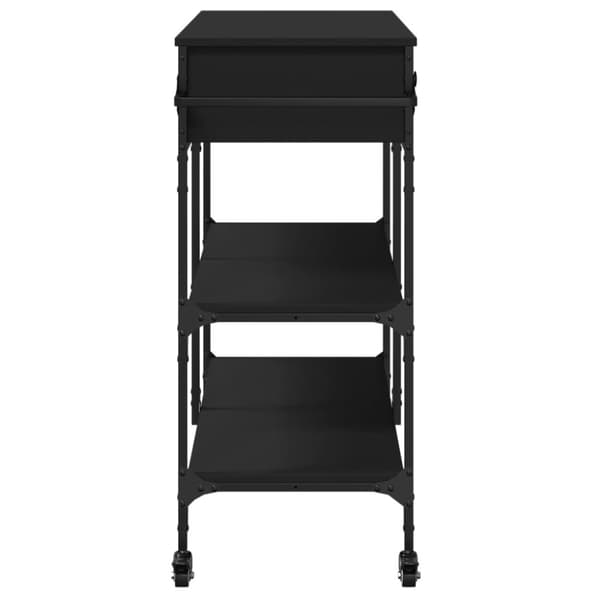 vidaXL Keittiövaunu musta 105x42x95 cm tekninen puu