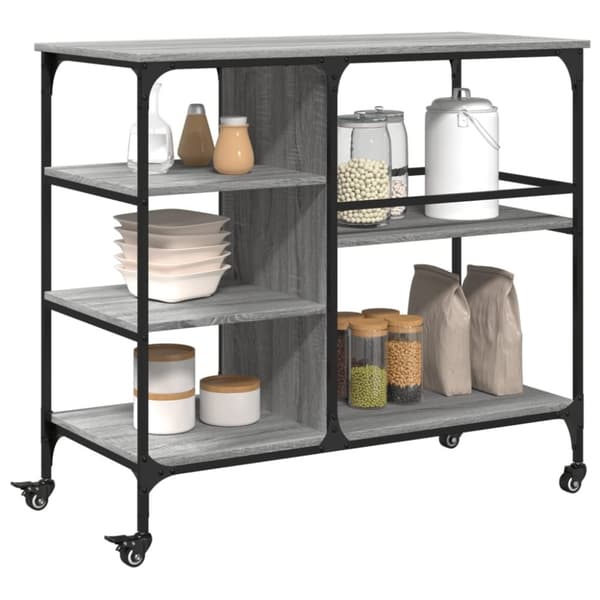vidaXL Kjøkkentralle grå sonoma 100x45x89,5 cm konstruert tre