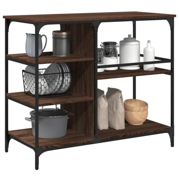 vidaXL Keittiövaunu ruskea tammi 100x45x89,5 cm tekninen puu