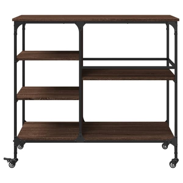vidaXL Keittiövaunu ruskea tammi 100x45x89,5 cm tekninen puu