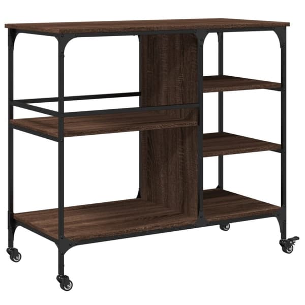 vidaXL Keittiövaunu ruskea tammi 100x45x89,5 cm tekninen puu