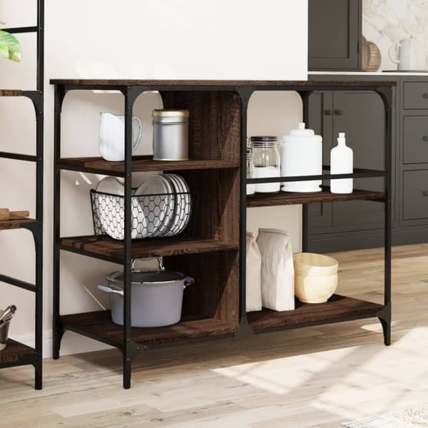 vidaXL Keittiövaunu ruskea tammi 100x45x89,5 cm tekninen puu