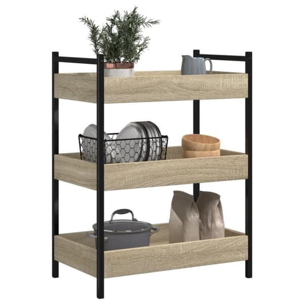 vidaXL køkkenvogn 50x30x70 cm konstrueret træ sonoma-eg
