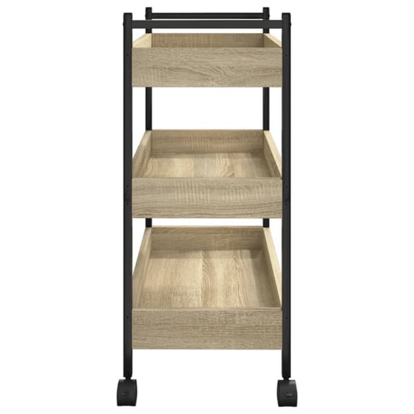 vidaXL køkkenvogn 50x30x70 cm konstrueret træ sonoma-eg
