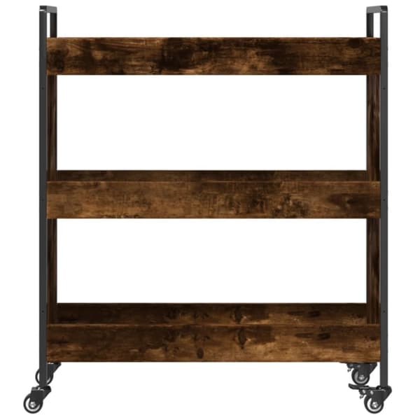 vidaXL Köksvagn rökfärgad ek 70x30x82 cm konstruerat trä