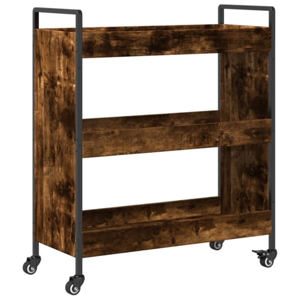 vidaXL Köksvagn rökfärgad ek 70x30x82 cm konstruerat trä