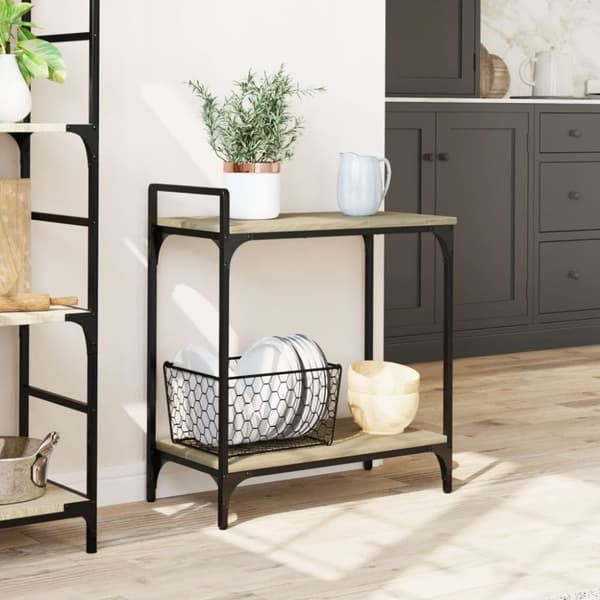 vidaXL køkkenvogn 60,5x31x72,5 cm konstrueret træ sonoma-eg