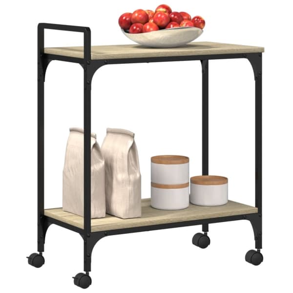 vidaXL køkkenvogn 60,5x31x72,5 cm konstrueret træ sonoma-eg