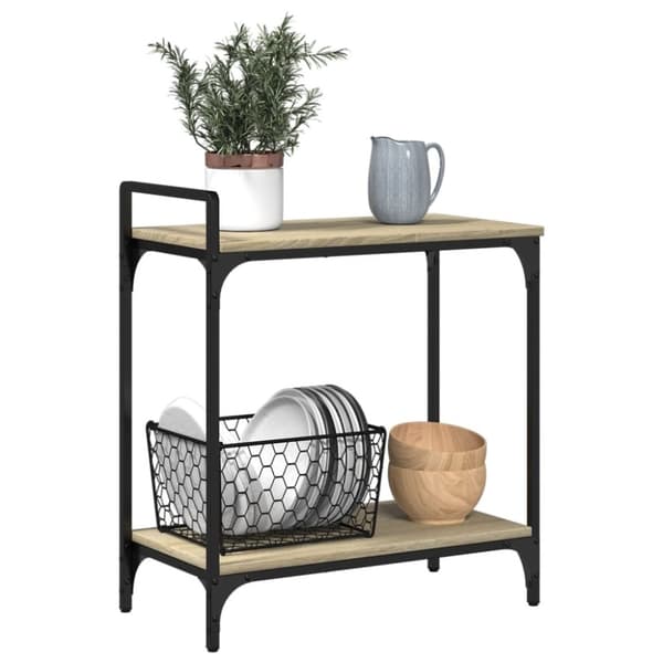 vidaXL køkkenvogn 60,5x31x72,5 cm konstrueret træ sonoma-eg