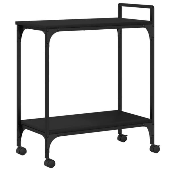 vidaXL køkkenvogn 60,5x31x72,5 cm konstrueret træ sort