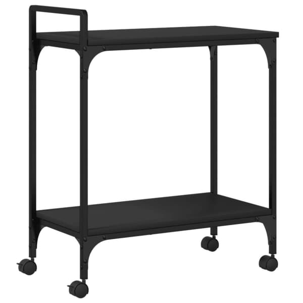 vidaXL Köksvagn svart 60,5x31x72,5 cm konstruerat trä