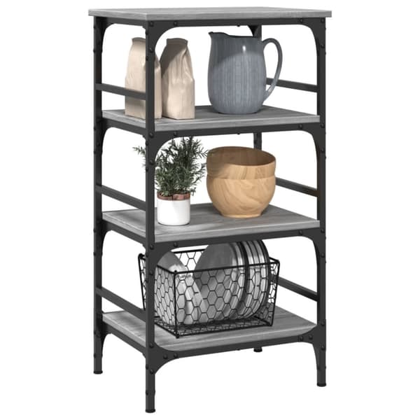 vidaXL køkkenvogn 45x35x89,5 cm konstrueret træ grå sonoma-eg
