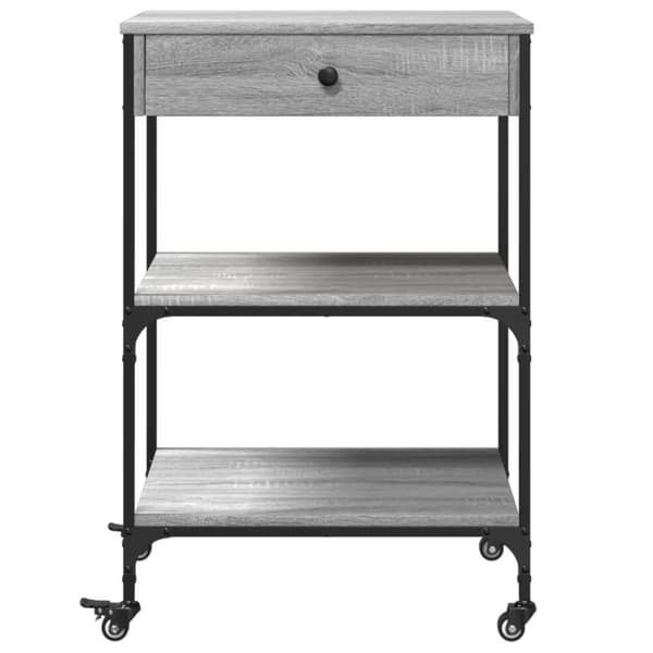 vidaXL Keittiövaunu harmaa Sonoma 60x48x89,5 cm tekninen puu