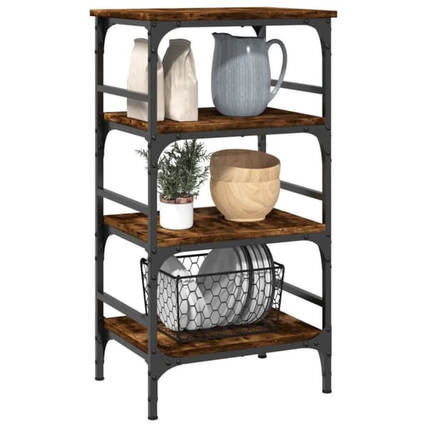 vidaXL køkkenvogn 45x35x89,5 cm konstrueret træ røget egetræsfarve