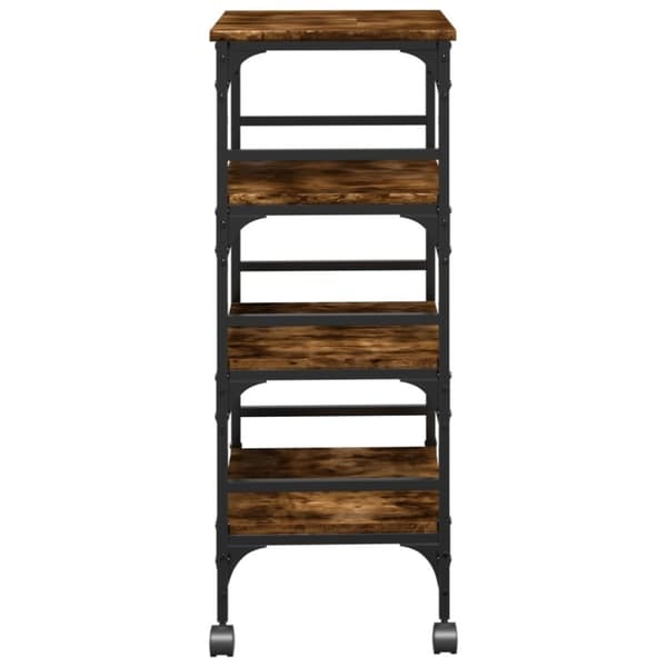 vidaXL køkkenvogn 45x35x89,5 cm konstrueret træ røget egetræsfarve