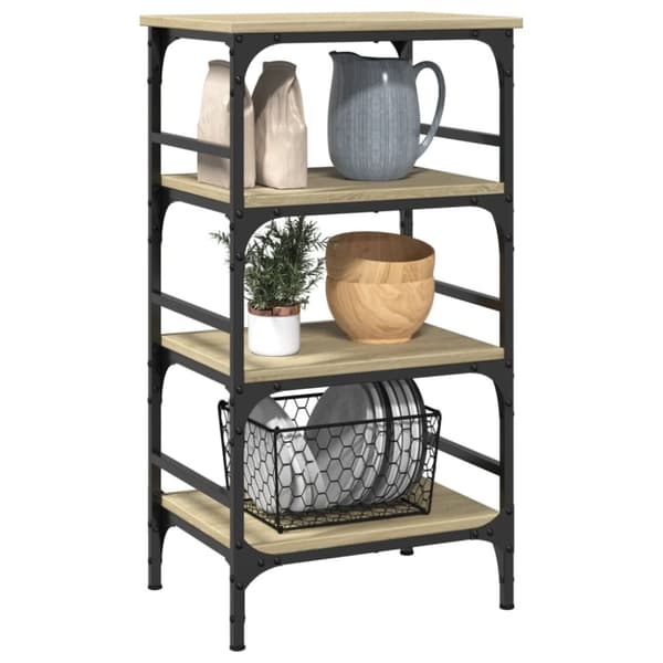 vidaXL Köksvagn sonoma-ek 45x35x89,5 cm konstruerat trä