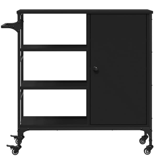 vidaXL Keittiövaunu musta 87,5x38,5x84,5 cm tekninen puu