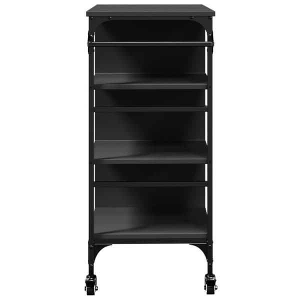 vidaXL Keittiövaunu musta 87,5x38,5x84,5 cm tekninen puu
