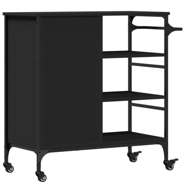 vidaXL Keittiövaunu musta 87,5x38,5x84,5 cm tekninen puu