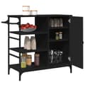 Miniatyrbilde 6 av 11: vidaXL Kjøkkentralle svart 87,5x38,5x84,5 cm konstruert tre
