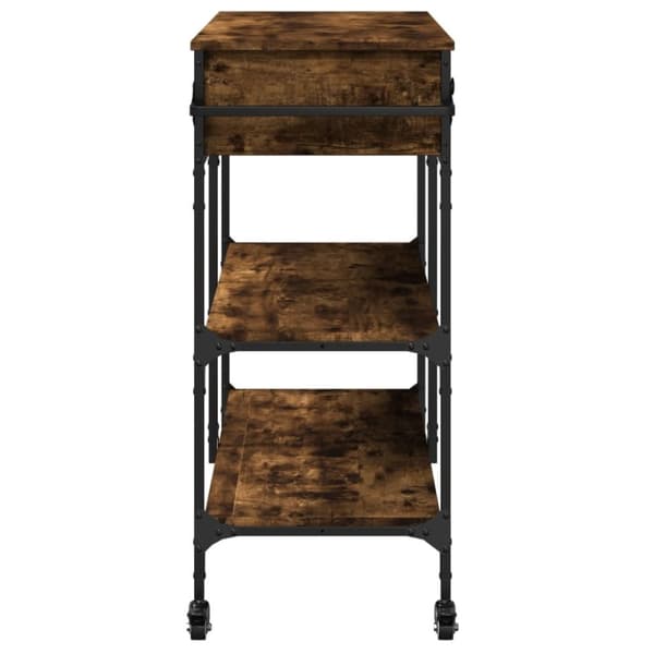 vidaXL Köksvagn rökfärgad ek 105x42x95 cm konstruerat trä
