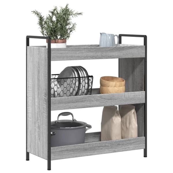 vidaXL Kjøkkentralle grå sonoma 70x30x82 cm konstruert tre