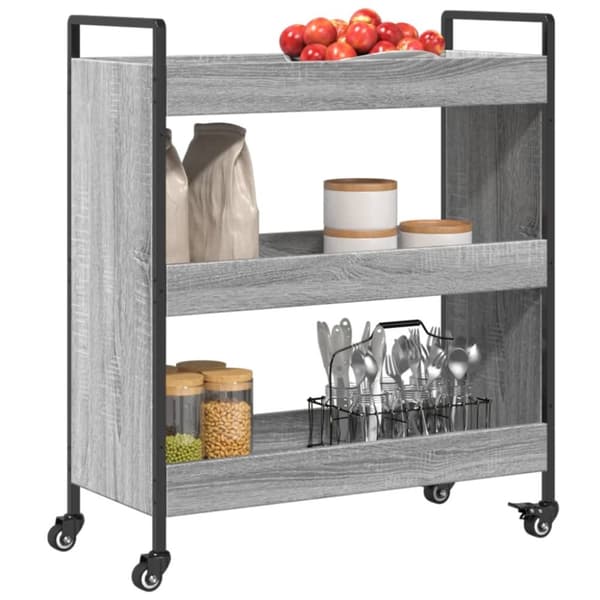 vidaXL Kjøkkentralle grå sonoma 70x30x82 cm konstruert tre