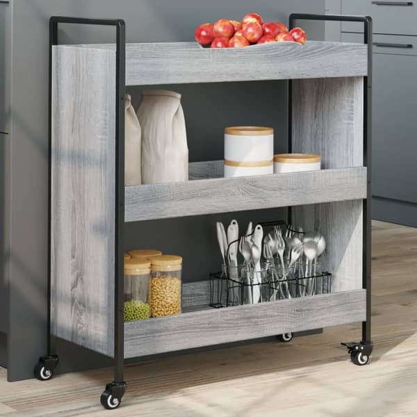 vidaXL Kjøkkentralle grå sonoma 70x30x82 cm konstruert tre