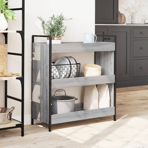 vidaXL Kjøkkentralle grå sonoma 70x30x82 cm konstruert tre