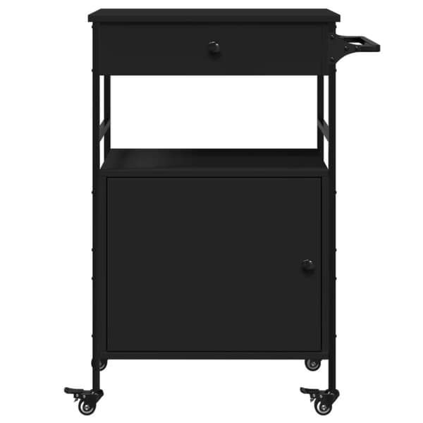 vidaXL køkkenvogn 56x43x89,5 cm konstrueret træ sort