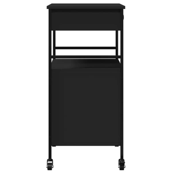 vidaXL køkkenvogn 56x43x89,5 cm konstrueret træ sort