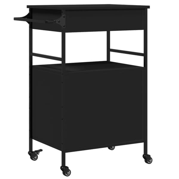vidaXL køkkenvogn 56x43x89,5 cm konstrueret træ sort