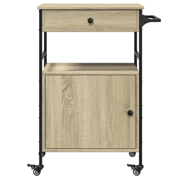 vidaXL Köksvagn sonoma-ek 56x43x89,5 cm konstruerat trä