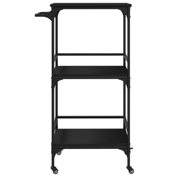 vidaXL Keittiövaunu musta 60,5x50x105 cm tekninen puu