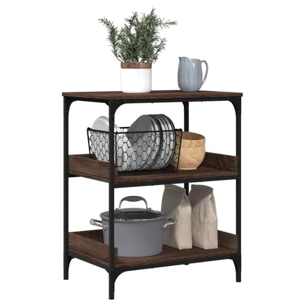 vidaXL Kjøkkentralle brun eik 60x41x80,5 cm konstruert tre