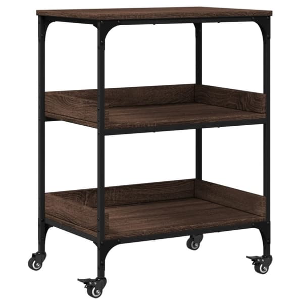 vidaXL Kjøkkentralle brun eik 60x41x80,5 cm konstruert tre