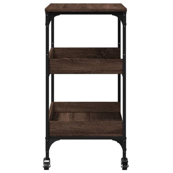 vidaXL køkkenvogn 60x41x80,5 cm konstrueret træ brun egetræsfarve