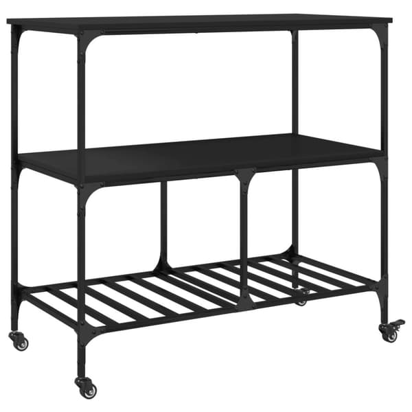 vidaXL Köksvagn svart 100x50x95 cm konstruerat trä