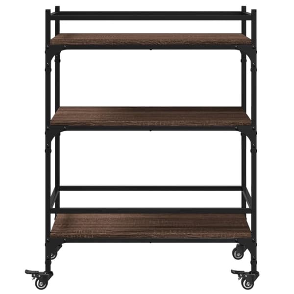 vidaXL køkkenvogn 65x40x86,5 cm konstrueret træ brun egetræsfarve