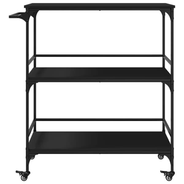 vidaXL Keittiövaunu musta 100,5x50x105 cm tekninen puu