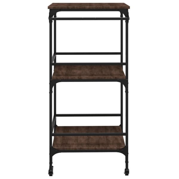 vidaXL Keittiövaunu ruskea tammi 60,5x50x105 cm tekninen puu